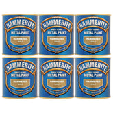 6X Hammerite Hammered Gold Paint 250ml Tin Paint